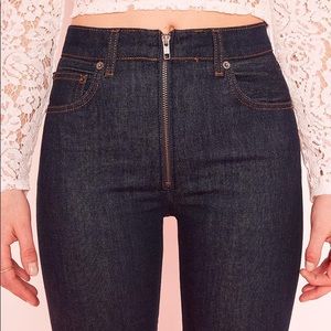 Reformation Brooke High Straight Zip Jeans